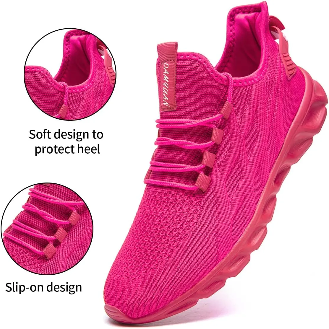 Womens Walking Shoes Slip On Sneakers Tennis Shoes Running Sport Workout Gym Shoes Athletic Non Slip Lightweight Breathable Fashion Casual Shoes for Travel Work