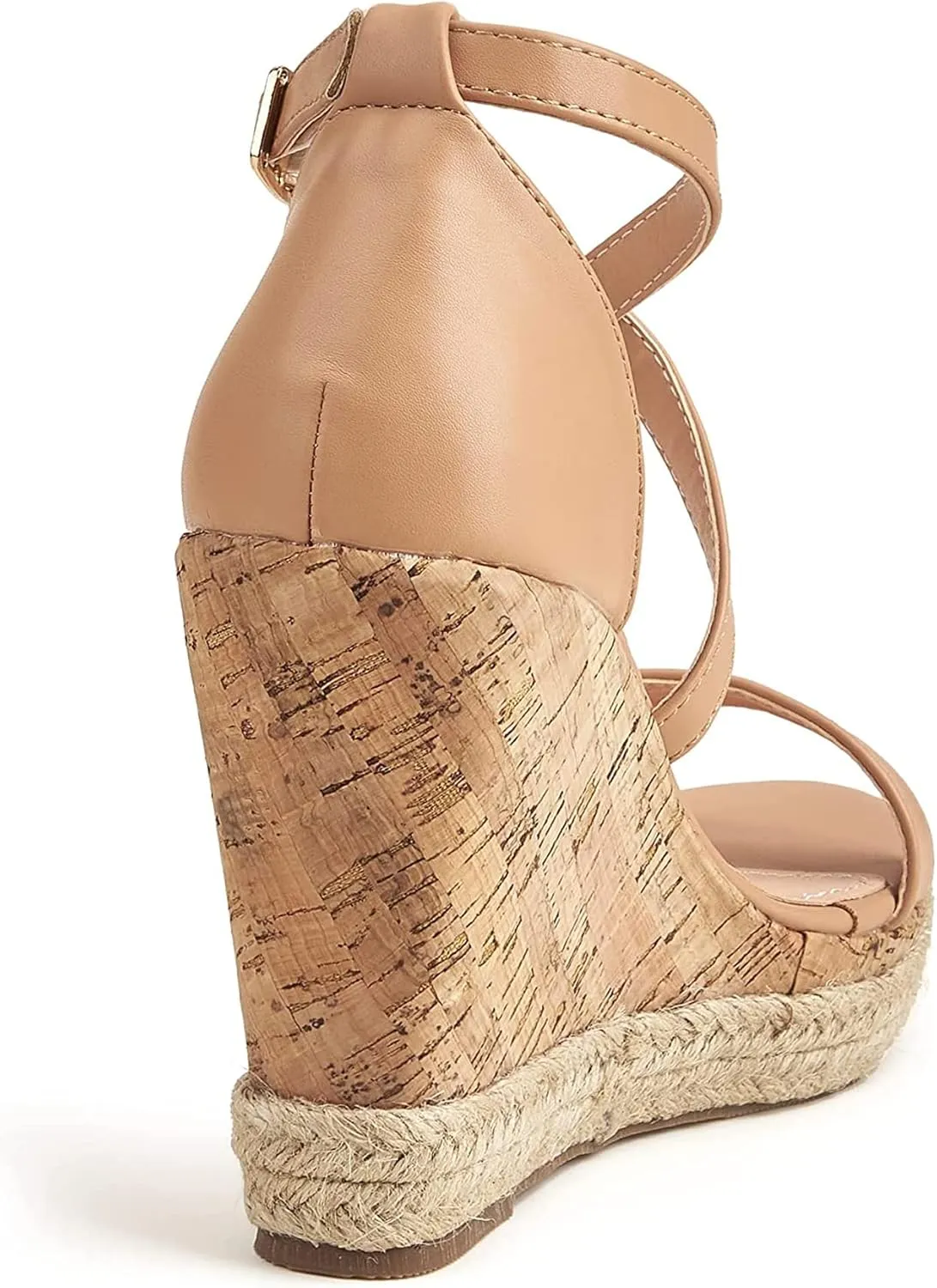 Women's Wedge Sandals Casual Summer Buckle Open Toe Ankle Strap Platform Wedge Heels