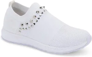 Womens Windy Casual and Fashion Sneakers White 9.5 Medium (B,M)