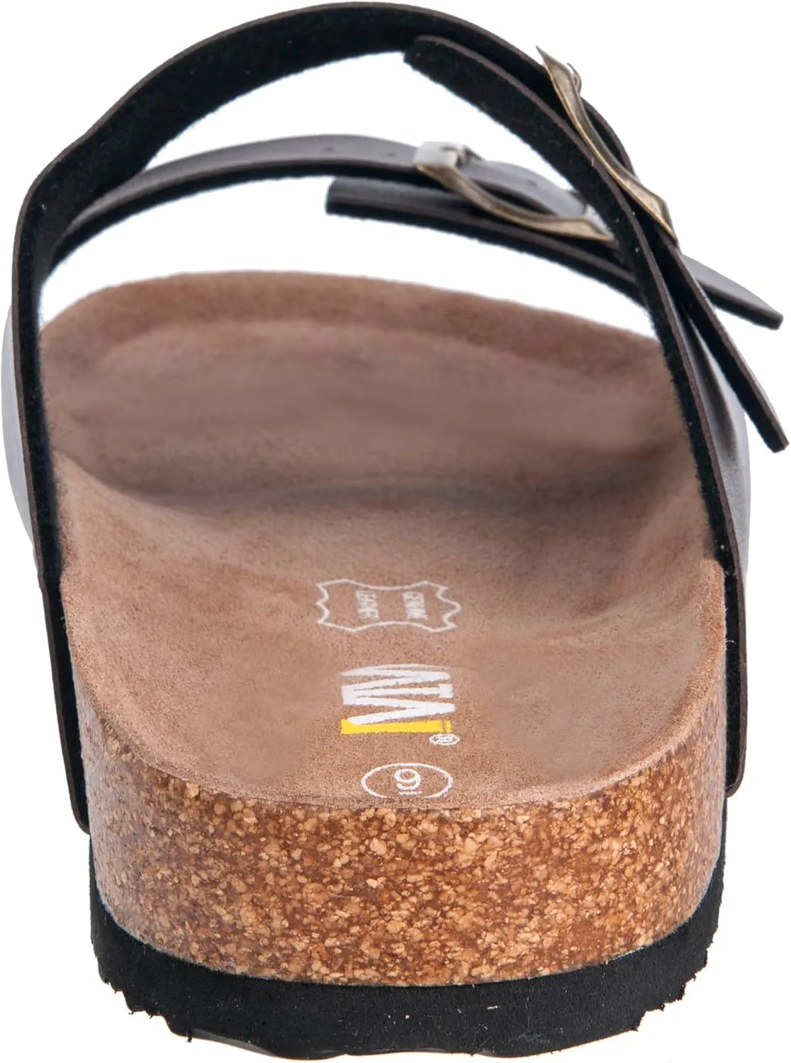 WTW Cork Footbed Womens Sandals Genuine Leather Insole Slides Sandals for Women Adjustable Buckle Summer Sandals Outdoor Walking
