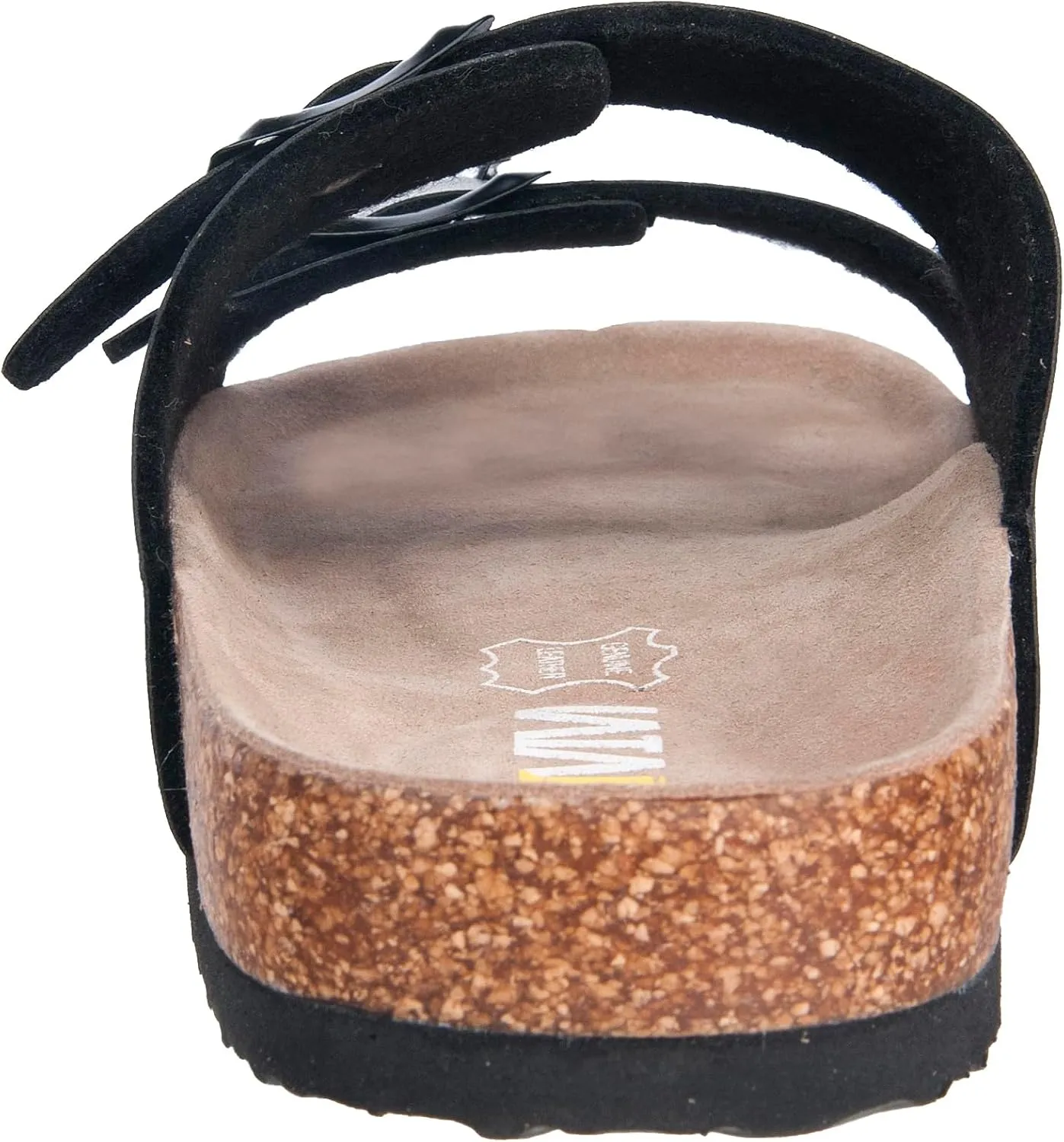 WTW Cork Footbed Womens Sandals Genuine Leather Insole Slides Sandals for Women Adjustable Buckle Summer Sandals Outdoor Walking