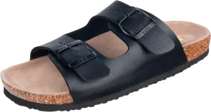 WTW Cork Footbed Womens Sandals Genuine Leather Insole Slides Sandals for Women Adjustable Buckle Summer Sandals Outdoor Walking