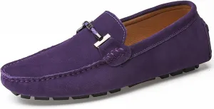 WUIWUIYU Men's Penny Loafers Moccasin Driving Shoes Slip On Flats Boat Shoes