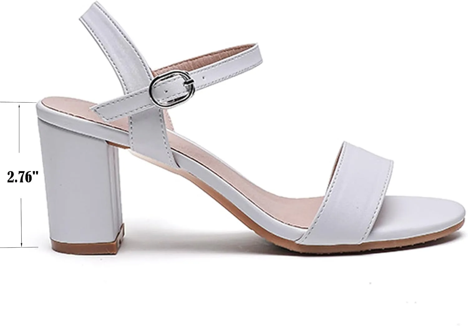 WUIWUIYU Women's Girls' High Heel Sandals Open Toe Ankle Strap Cone Heeled Summer Dress Shoes