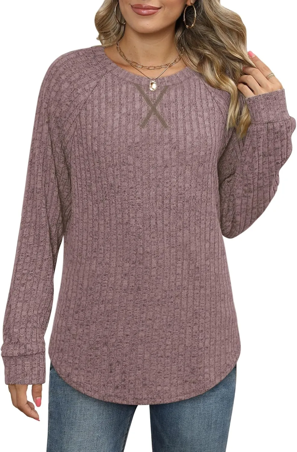 XIEERDUO Womens Sweatshirts Crewneck Loose Fitting Tops For Women Long Sleeve Shirts Pullover