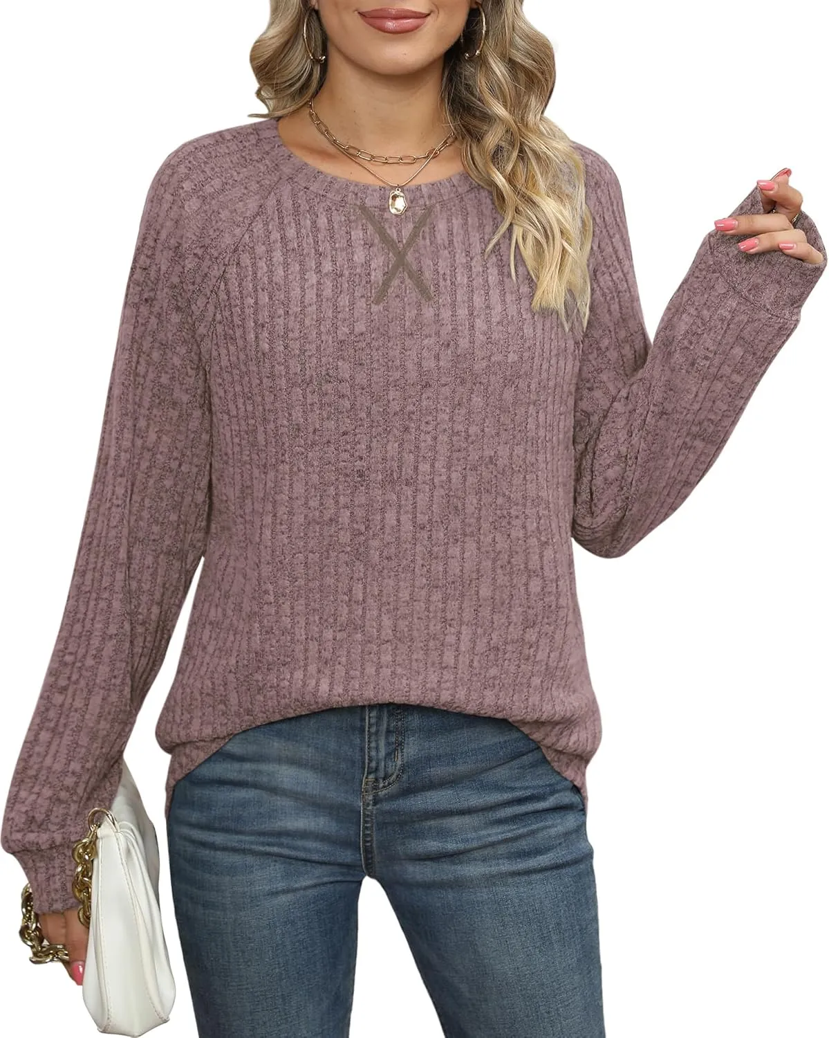 XIEERDUO Womens Sweatshirts Crewneck Loose Fitting Tops For Women Long Sleeve Shirts Pullover