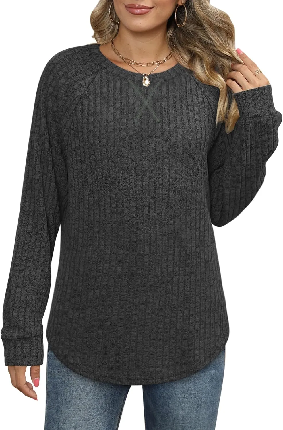 XIEERDUO Womens Sweatshirts Crewneck Loose Fitting Tops For Women Long Sleeve Shirts Pullover