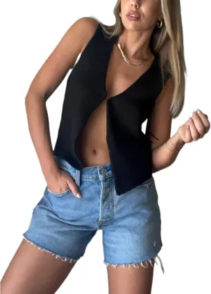 Y2k Vest Going Out Tops for Women Crochet Tube Tank Top Summer Aesthetic Strapless Bandeau Crop Tops