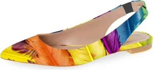 YDN Women's Pointed Toe Slingback Ballet Flats Low Heel Slide Sandals Comfortable Slip On Dress Pump Size 4 15 US