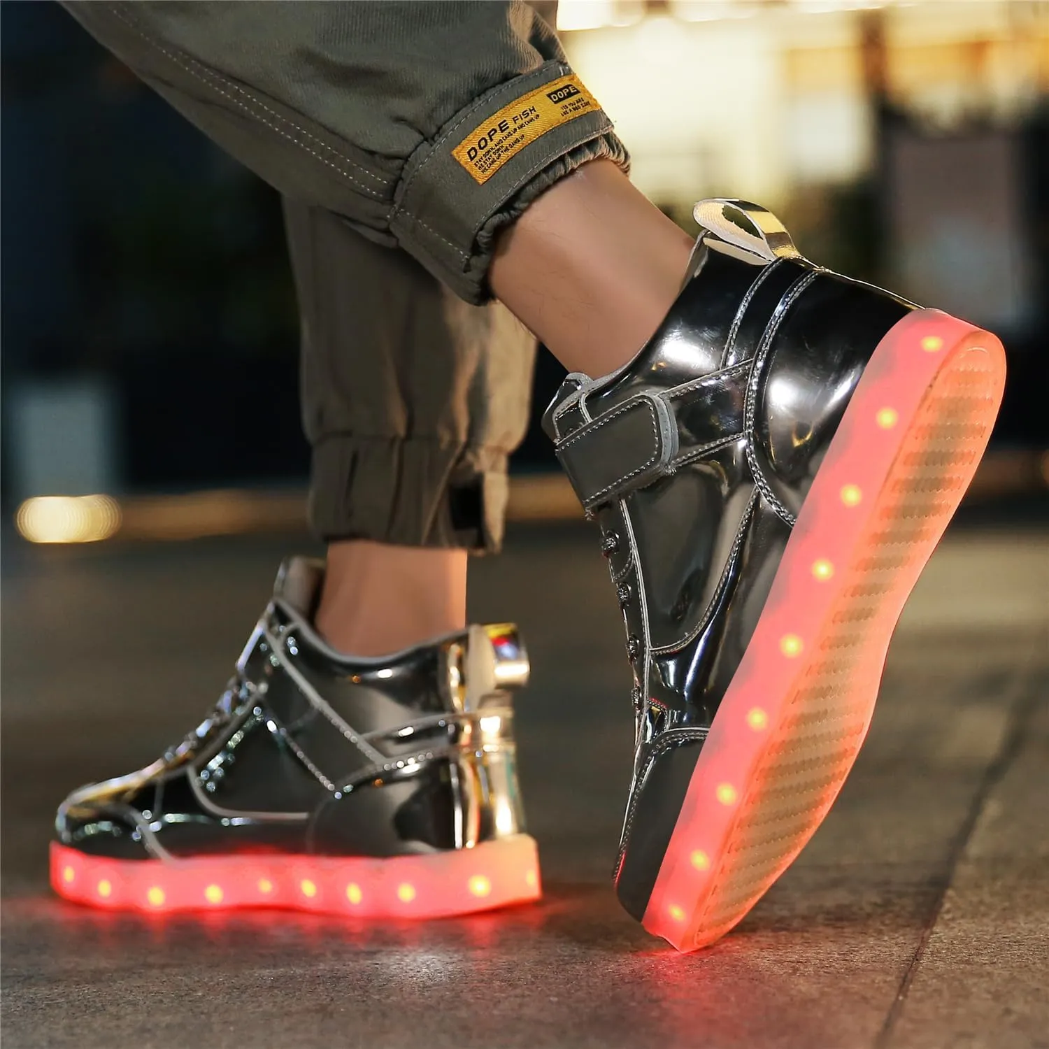 YuanRoad Unisex LED Light Up Shoes with USB Charging Glowing Luminous LED Sneakers