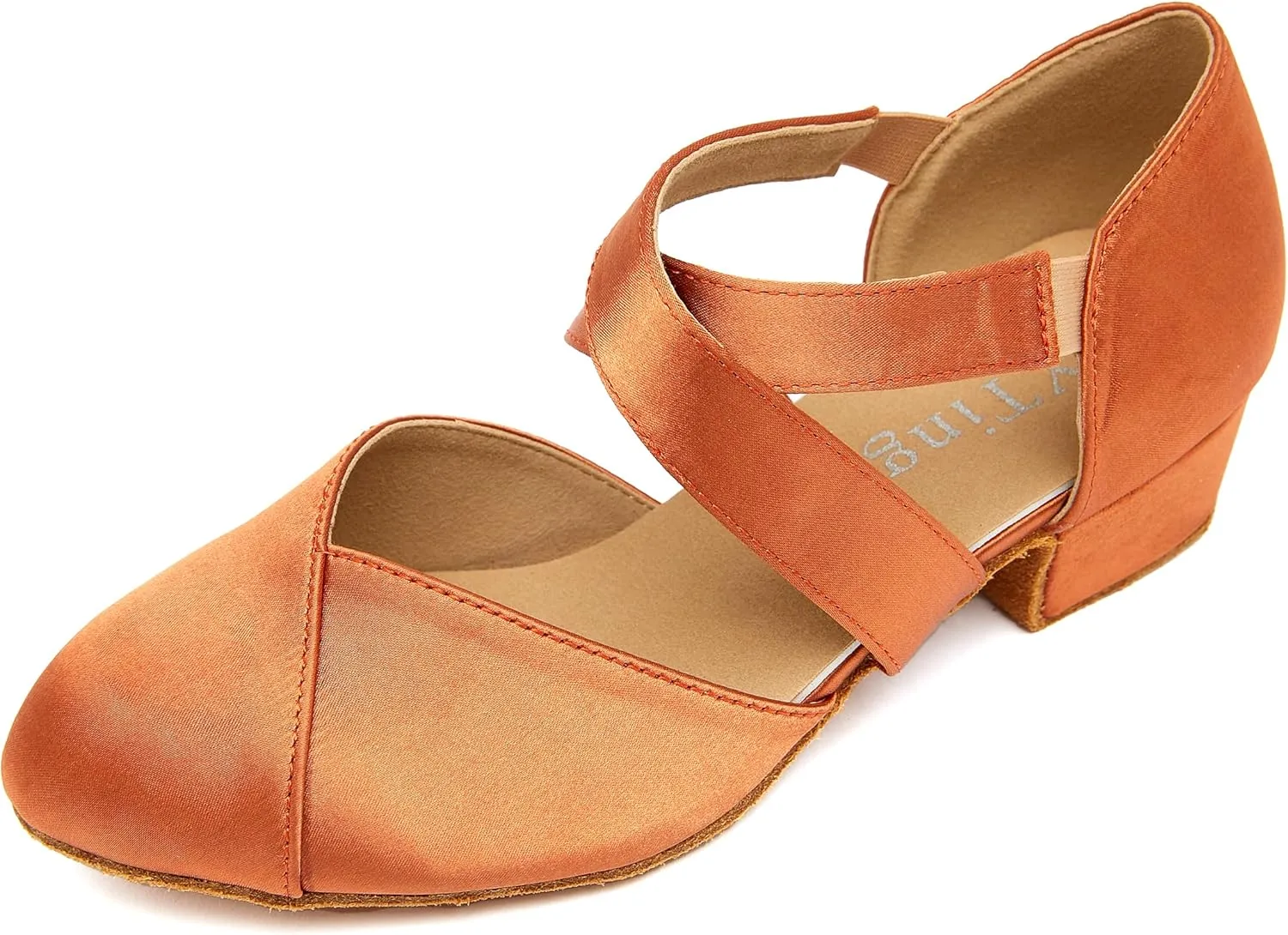 YYTing Women Swing Latin Ballroom Dance Shoes (Closed Toe, Suede Sole, Elastic Closure) 1.5 inch Heel YT26