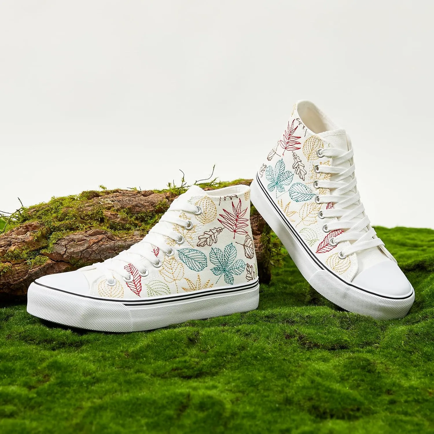 ZGR Womens High Top Canvas Sneakers,Lace-up Canvas Shoes,Casual Tennis Walking Shoes