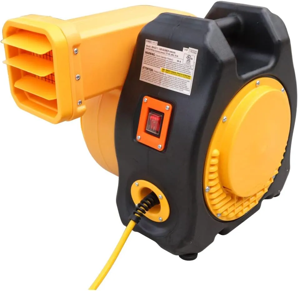Zoom Blowers 3HP XLT Inflatable Bounce House Blower Fan, Low Draw Pump Inflatable Air Blower for XL Bounce Houses, Water Slides, and Obstacle Course for Kids, Requires Dedicated 20 AMP Circuit
